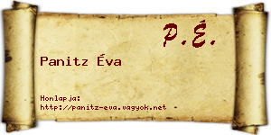 Panitz Éva névjegykártya